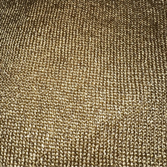 Alice+Olivia Dia Gold Metallic Sweater with Removable Embellished Collar - Small - Picture 14 of 15